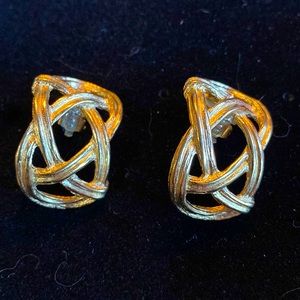 Givenchy clip on basket weave earrings